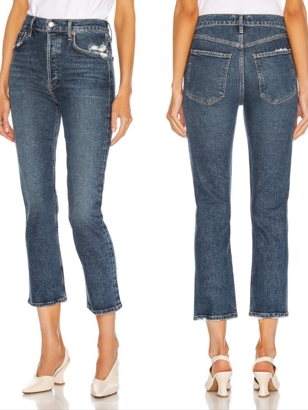 AGOLDE Riley High Rise Straight Crop Jeans In Pastime Wash 25.